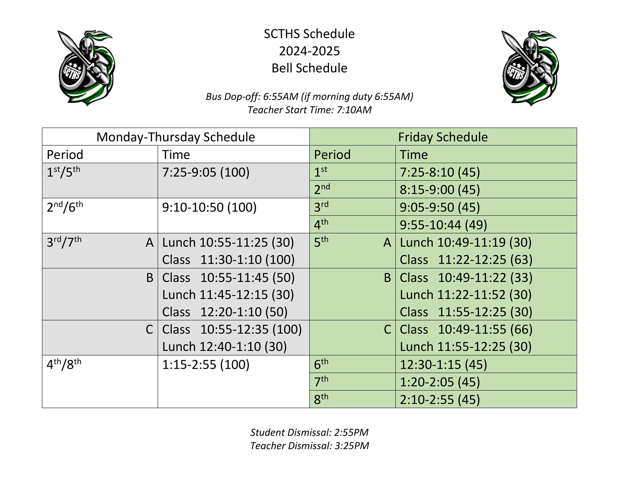 new bell schedule 